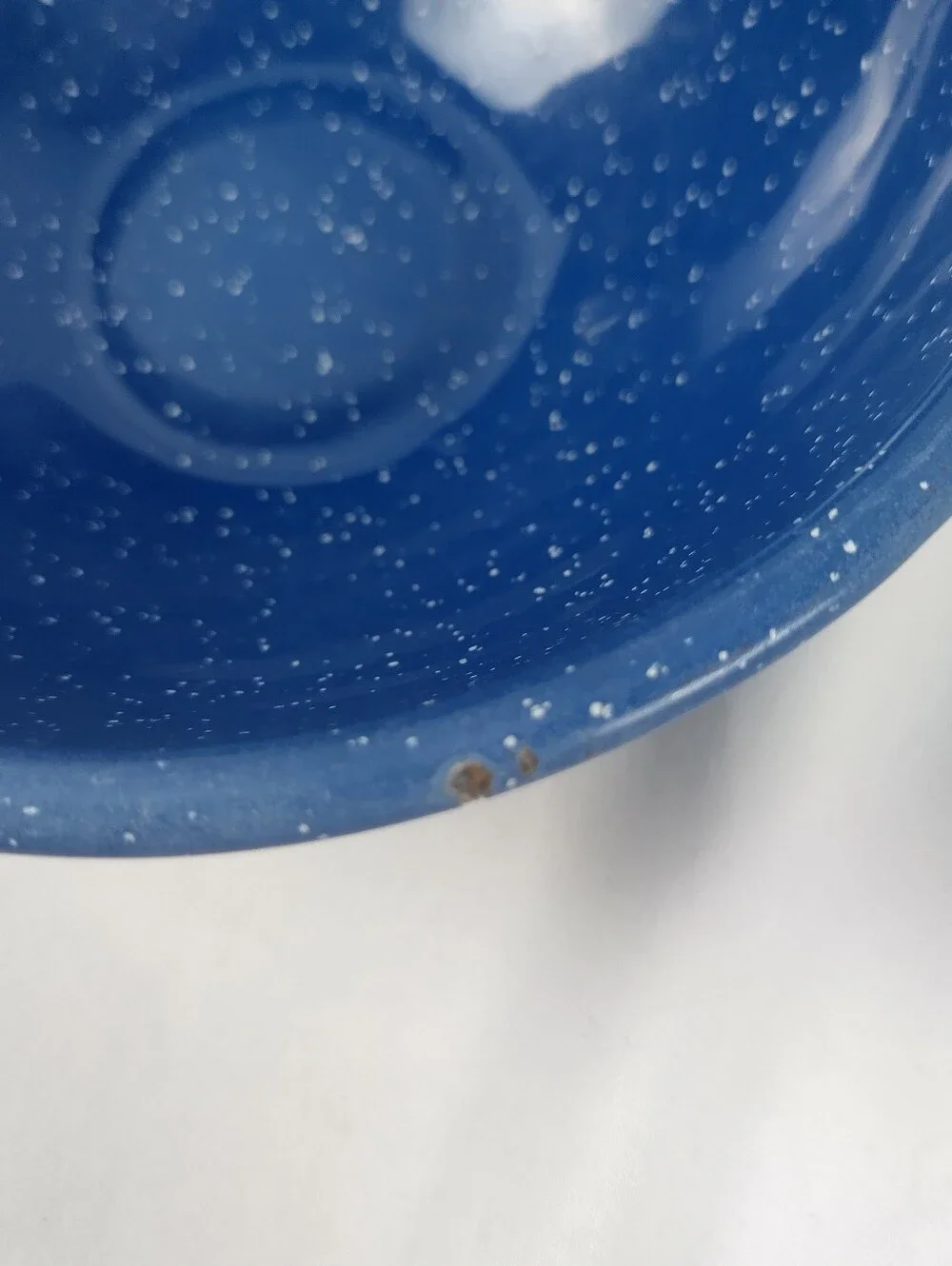 Vintage Blue Speckled Enamel 6” Bowls Set Of 4 Enamelware Camping Cookware